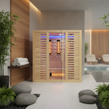 MO-RL4S XL infrasarkanā sauna ar sāls akmeni | Wellness | Relax | Spa | Gatavs uzstādīšanai | Thermo wood