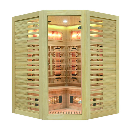 MO-RL3CST Sauna de infrarrojos con piedra de sal + turmalinas | Wellness | Relax | SPA | Madera Natural | Lista para Montar