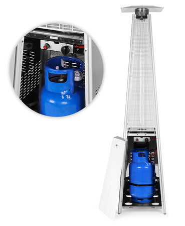 Gas Patio Heater 13 kW Silver Glass Garden | Garden furniture, relaxation, modern style