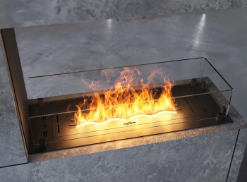 INSIDE BLACK 1000 bio-fireplace burner – luxurious fire in your interior