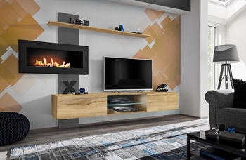 Built-in bio-fireplace Modern fireplace TV cabinet Wall-mounted fireplace ZPG FLB Built-in cabinet