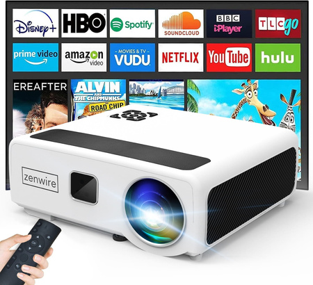 Kivetítő Rzutnik LED WIFI 2.4/5GHz Android TV FULL HD 4K 24000lm 800 ansi Autofókusz Autokeystone 4D Bluetooth 2x HDMI/2x USB/Ethernet/Audio Zenwire e660h