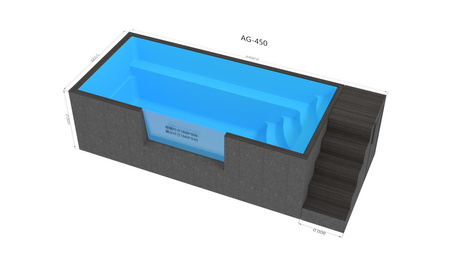 Piscina moderna AG-450 con accessori – design esclusivo per il tuo giardino