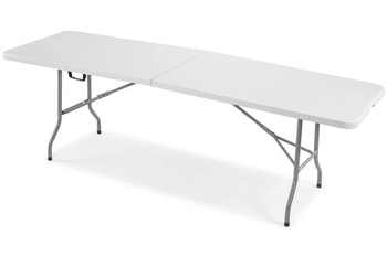Table traiteur pliante, longueur 240 cm - blanche