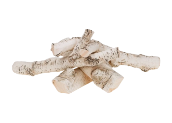 Ceramic birch logs for the fireplace – realistic wood for bio-fireplaces and gas fireplaces
