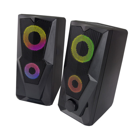Μαύρο σετ ηχείων υπολογιστή - Esperanza Speaker 2.0 USB Led Rainbow Baila