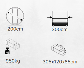 Vrtna savna EDA 300 - prostorna premium savna za 6-10 oseb z električno ali lesno pečjo za skupne trenutke in edinstvena doživetja