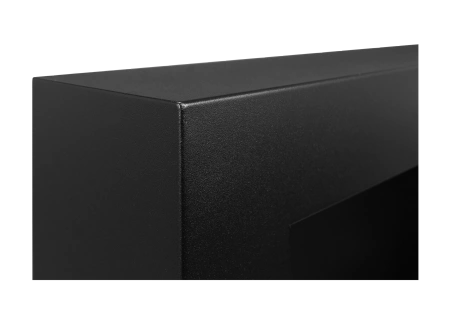 Біокамін BOX 650x400 чорний зі склом - сучасний екологічний камін для вітальні"