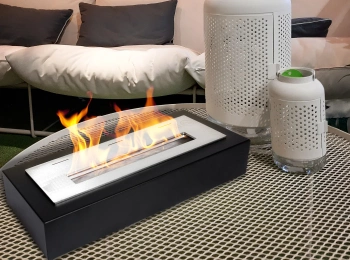 Vabalt seisev biokamin koos biokaminaplaadiga 36 cm - ökoloogiline ja suitsuvaba küte