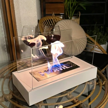 Fristående biokamin Home vit matt