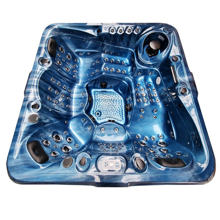 Vrtni jacuzzi SPA510 210x210 cm - modri val, sivo ohišje | Vrtna masažna kad
