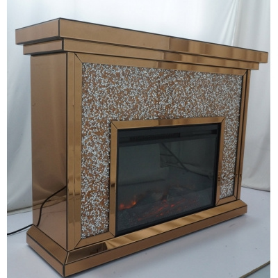 Szklany Kominek 123x38,5x91 cm z Elektrycznym Wkładem Nowoczesna Elegancja