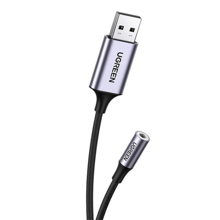 UGREEN CM477, Προσαρμογέας ήχου USB σε Mini Jack 3.5mm AUX (γκρι)