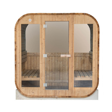 MO-2118 SQUARE сауна садова 210x180x210 см - сучасна сауна на відкритому повітрі для саду, ялина, релаксація та оздоровлення