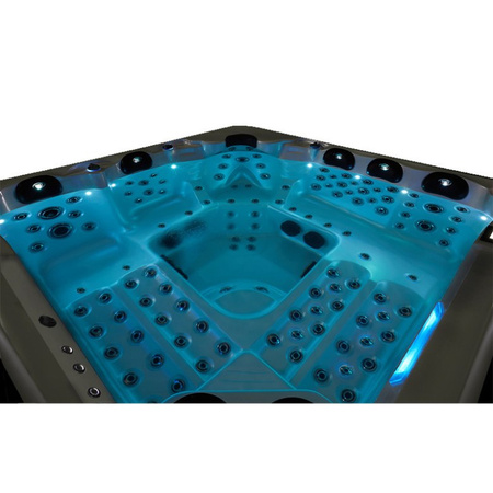 Jacuzzi da giardino SPA743R ECO Cappuccino con rivestimento grigio 220x220 cm – eleganza ed ecologia nel tuo giardino