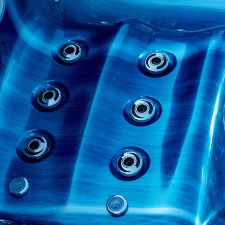 Jacuzzi de jardín SPA508 – ola azul, carcasa gris 215x190 cm