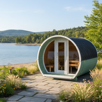 Venkovní sauna Susi 200 pro 3-4 osoby / NOVÁ KOLEKCE RAINBOW / Pouze elektrické vytápění / Kvalitní severský smrk | Wellness | Relaxace | SPA | Wellness | Relaxace | SPA | Severský styl | Termální dřevo