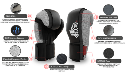 Gants de boxe en cuir naturel B-2v13
