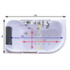 Bañera SPA para casa | Lemur 796R Derecha 140x80 cm 16 chorros | Jacuzzi
