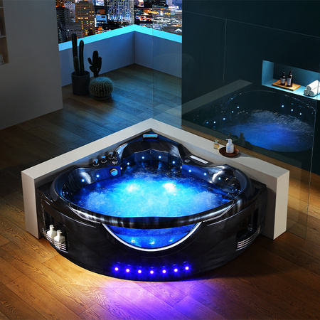 EOS 932 Black Wave Whirlpool-badekar 155x155 cm – Designer SPA-badekar til badeværelset