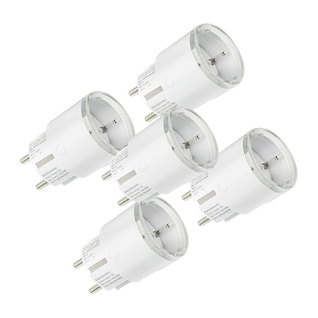 5 darabos Shelly Plug S MTR Gen3 12A intelligens aljzat készlet (fehér)