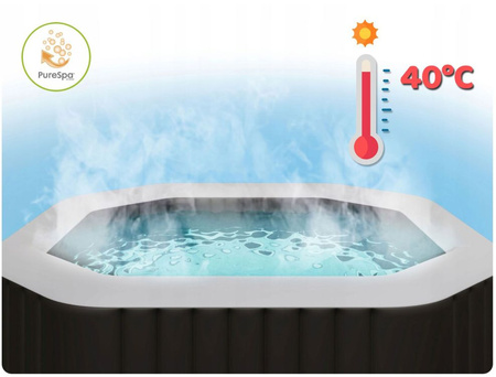 Jacuzzi Inflável INTEX 28462 – SPA Octogonal para 6 pessoas, 218 x 71 cm com Hidromassagem e Conjunto Premium