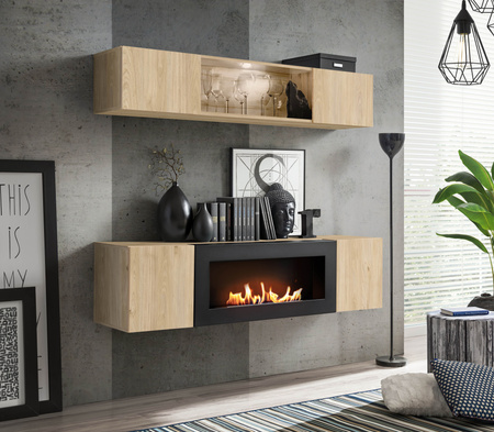 Μοντέρνο τζάκι βιοκαυσίμου HJ FV N3 με μοντέρνα έπιπλα - τζάκι για άοσμο βιοκαύσιμο