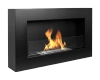 Biopejs BOX 650x400 sort med glas - en moderne økologisk pejs til stuen