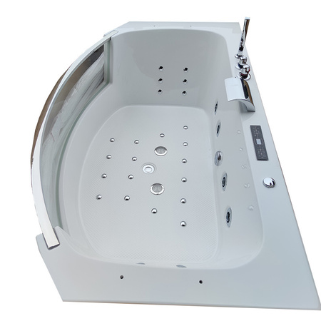 Whirlpool-Badewanne mit Heizung SUPREMA 664H 185×110 – geräumig für zwei Personen, weiß