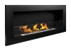 Chimenea de bioetanol SLIM 900x400 negra estructurada con cristal
