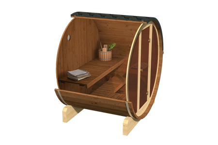 Sauna a Balia Outdoor set | Finská zahradní sauna EDA | Suchá | Sud | Balia LUX HOT TUB 200 | Thermwood