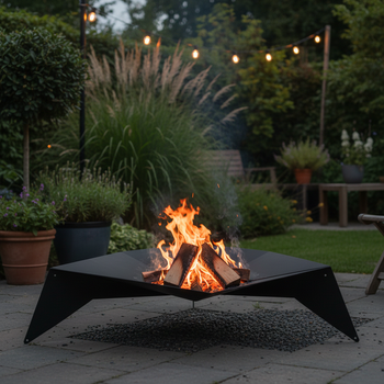 Wilde Garten-Feuerschale FOLD Quality SPA – (3 mm Stahl, Mattschwarz), die Energie des Feuers