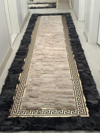 Luksusowy Dywan Premium z Owczej Skóry – Styl Versace, do eleganckich i klasycznych wnętrz