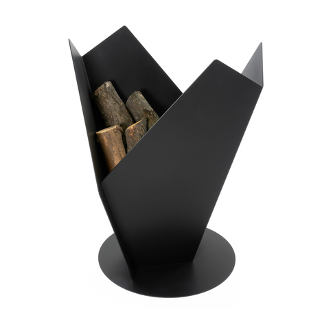 Brasero de jardín refinado Y-FIRE QualitySPA — (acero 3 mm, negro mate), «Escultura vertical de fuego»