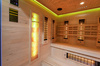 MO-EA4R-M COMBO Sauna infrarroja/finlandesa con calentador HARVIA de 8 kW y piedra de sal | Wellness | Relax | SPA | Madera Natural | Lista para Montar