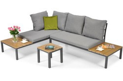 Gartenecksofa mit Liegefunktion LAGOS – grau