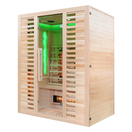 MO-RL3ST Infrarotsauna mit Salzstein + Turmalinen | Heimisches SPA | Montagefertig