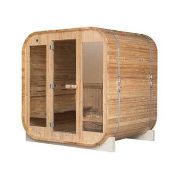 MO-2118 SQUARE σάουνα κήπου 210x180x210 cm - μοντέρνα εξωτερική σάουνα για τον κήπο, ξύλο ερυθρελάτης, χαλάρωση και ευεξία