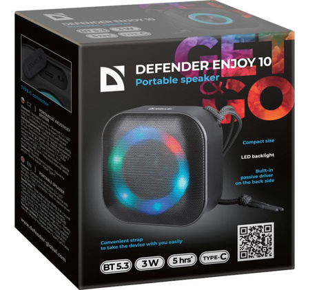 Defender Altoparlante Bluetooth senza fili ENJOY 10 3W - Compatto, mobile, nero