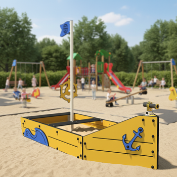 Sabbiera "Nave" LK315 – Sabbiera a forma di nave per bambini | Parco giochi
