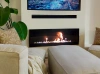 Wall-mounted bio-fireplace with glass 1200 × 400 – elegant matte black for your home