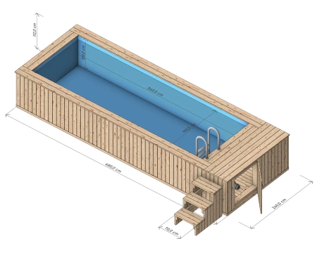 Piscina in legno con rivestimento in polipropilene 680x240 cm – una piscina da giardino moderna e resistente