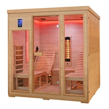MO-RL4SL Infrasarkanā sauna ar atpūtas krēsliem un sāls akmeni | Wellness | Relax | Spa | Gatavs montāžai | Skandināvu stils