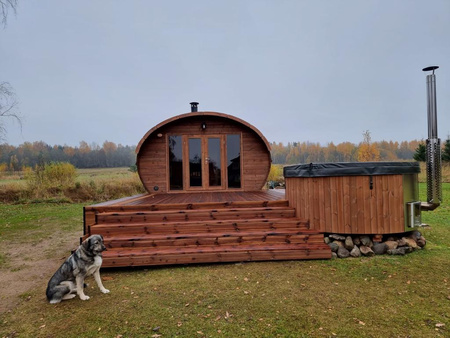 Ovaalne saun Frodo 500 outdoor 8-le inimesele / Harvia Harvia elektriline või Harvia puuküttega keris / Kvaliteetne termiliselt töödeldud Skandinaavia kuusk | Wellness | Relax | SPA | Skandinaavia stiil | Luxury Relaxation