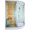 MO-1751W LEFT TRIO - Comprehensive solution: dry sauna, steam sauna, and shower cabin