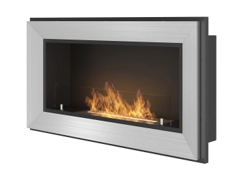 Βιο-τζάκι FRAME 900 INOX με τζάμι – Μοντέρνο επιτοίχιο τζάκι από ανοξείδωτο ατσάλι