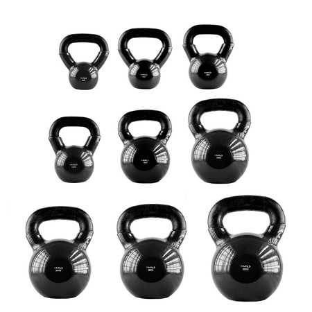 Mαύρο Kettlebell Χυτοσίδηρο με επικάλυψη βινυλίου HMS
