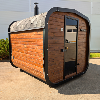 Moderní zahradní sauna CUBE MINI PLUS – venkovní s relaxační funkcí