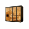 Sauna de jardín Bali M Edición Limitada Thermowood Black: espaciosa sauna exterior para 3 personas con calentador eléctrico, perfecta para relajarse en el jardín.