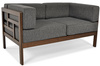 Canapé de jardin EDEN 2 places en bois, marron foncé/beige